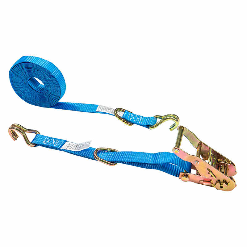 1 X 15' Ratchet Strap W J-Hook And D-Ring