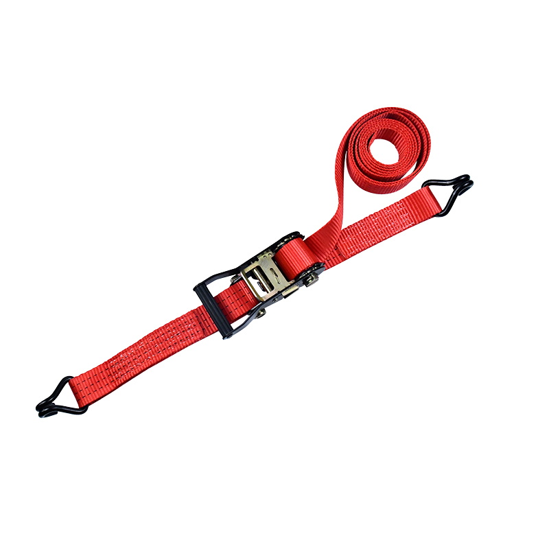 38mm 3T Red Polyester Cargo Lashing Ratchet Fibula Strap